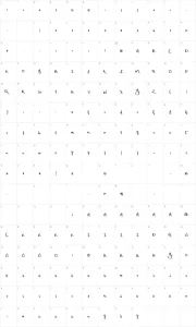 Mapa de caracteres da fonte Beautiful Mess