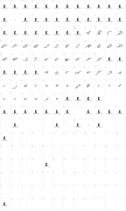 Mapa de caracteres da fonte Beep Beep