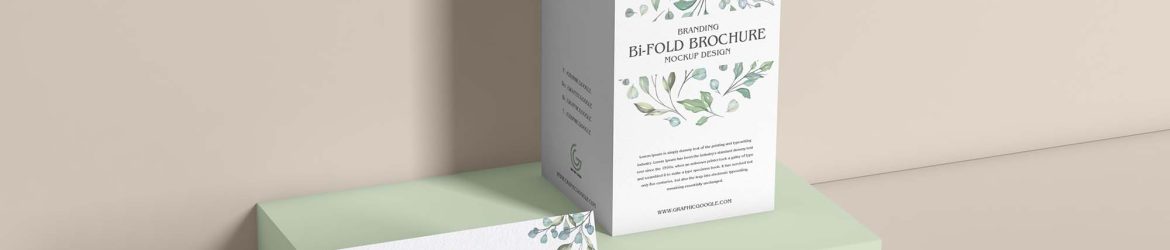 Bifold Brochure and Business Card Mockup (PSD)