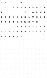 Mapa de caracteres da fonte Billy The Kid