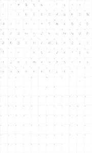 Mapa de caracteres da fonte Bird Feather