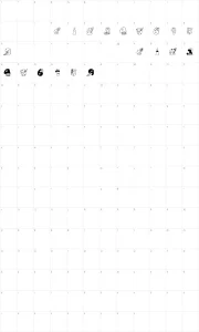 Mapa de caracteres da fonte Birthday Digits