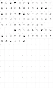Mapa de caracteres da fonte Bitsbats