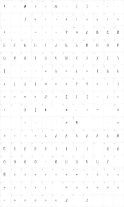 Mapa de caracteres da fonte Black Flowers Blossom