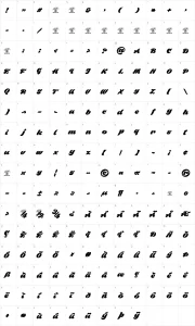 Mapa de caracteres da fonte Black Fox