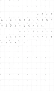 Mapa de caracteres da fonte Blackbook Two