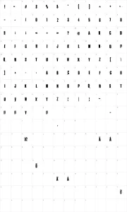 Mapa de caracteres da fonte Blacklist