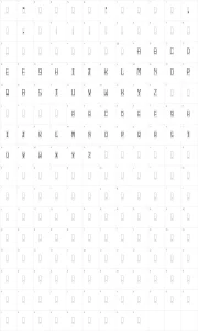 Mapa de caracteres da fonte Block Titling