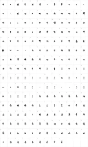 Mapa de caracteres da fonte Blood Blocks