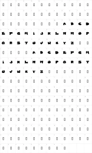 Mapa de caracteres da fonte Blueberry Foxhound