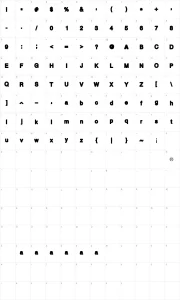 Mapa de caracteres da fonte Bold bold