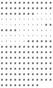 Mapa de caracteres da fonte Boy Characters