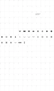 Mapa de caracteres da fonte BR Thorns