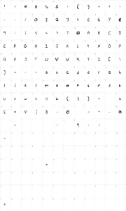 Mapa de caracteres da fonte Bradley Hand