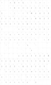 Mapa de caracteres da fonte Brioche au Potiron