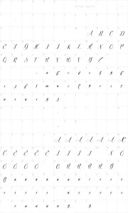 Mapa de caracteres da fonte Broken Heart