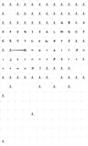 Mapa de caracteres da fonte Brush Strokes