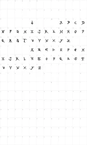 Mapa de caracteres da fonte Brutal Tooth