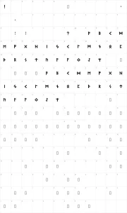 Mapa de caracteres da fonte Bubble Runes