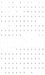 Mapa de caracteres da fonte Bubble & Soap