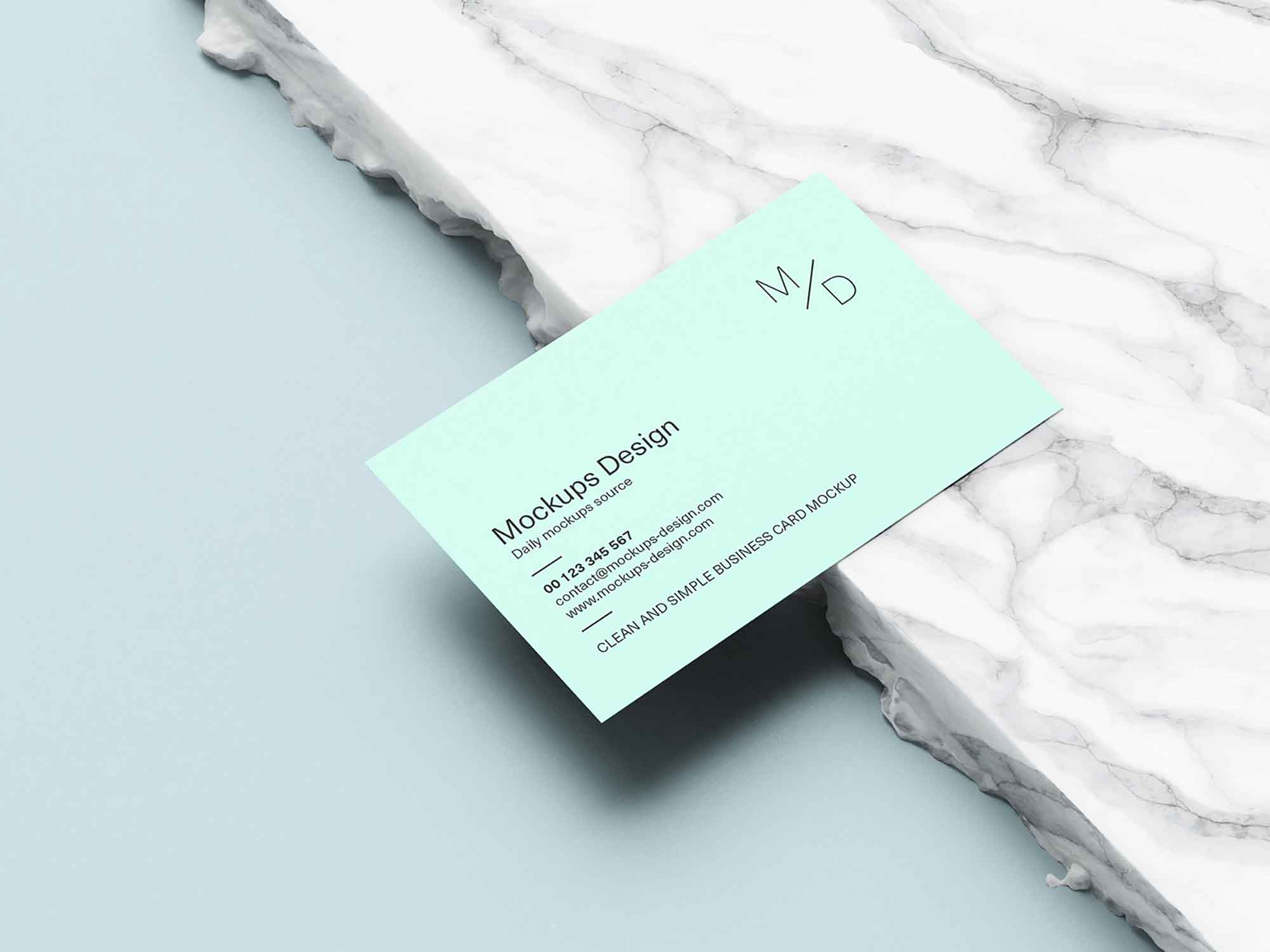 Business Card on Marble Mockup