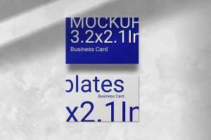 Business Card on Plaster Wall Mockup