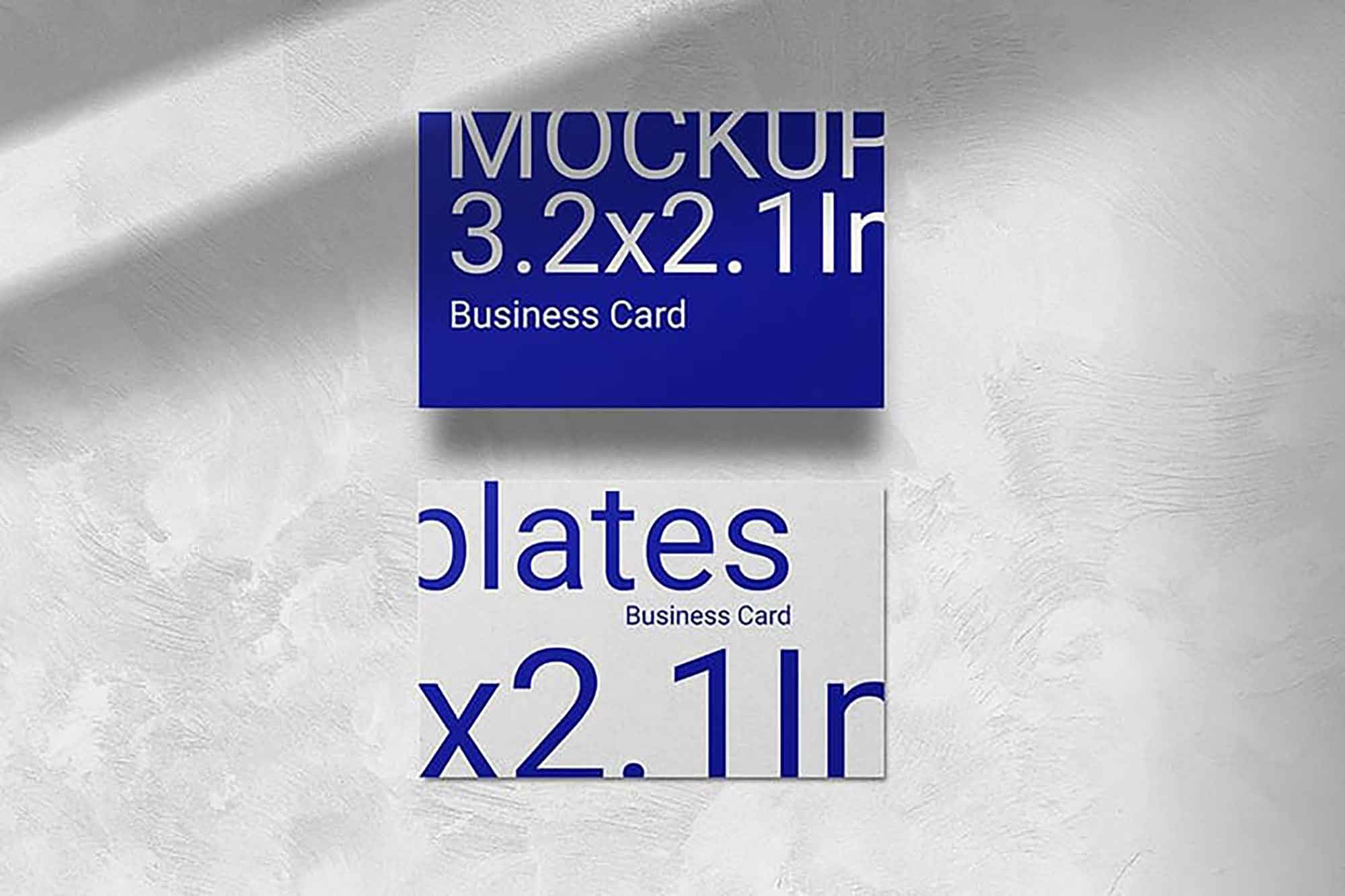 Business Card on Plaster Wall Mockup