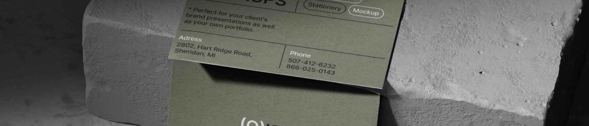 Business Cards on Concrete Blocks