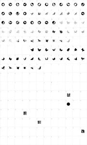 Mapa de caracteres da fonte ButterFly