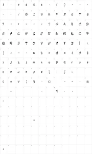 Mapa de caracteres da fonte Buttons & Patches