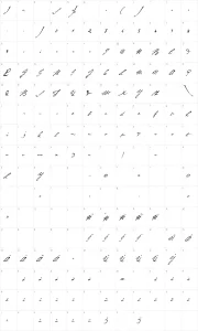 Mapa de caracteres da fonte Byron