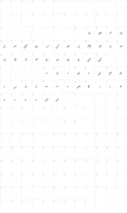 Mapa de caracteres da fonte Callie Hand