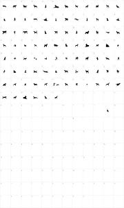 Mapa de caracteres da fonte Can Dog TFB