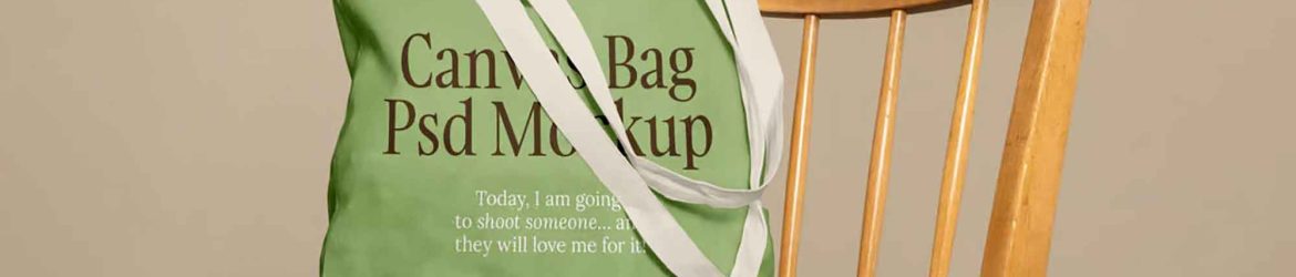 Canvas Bag on Chair Mockup