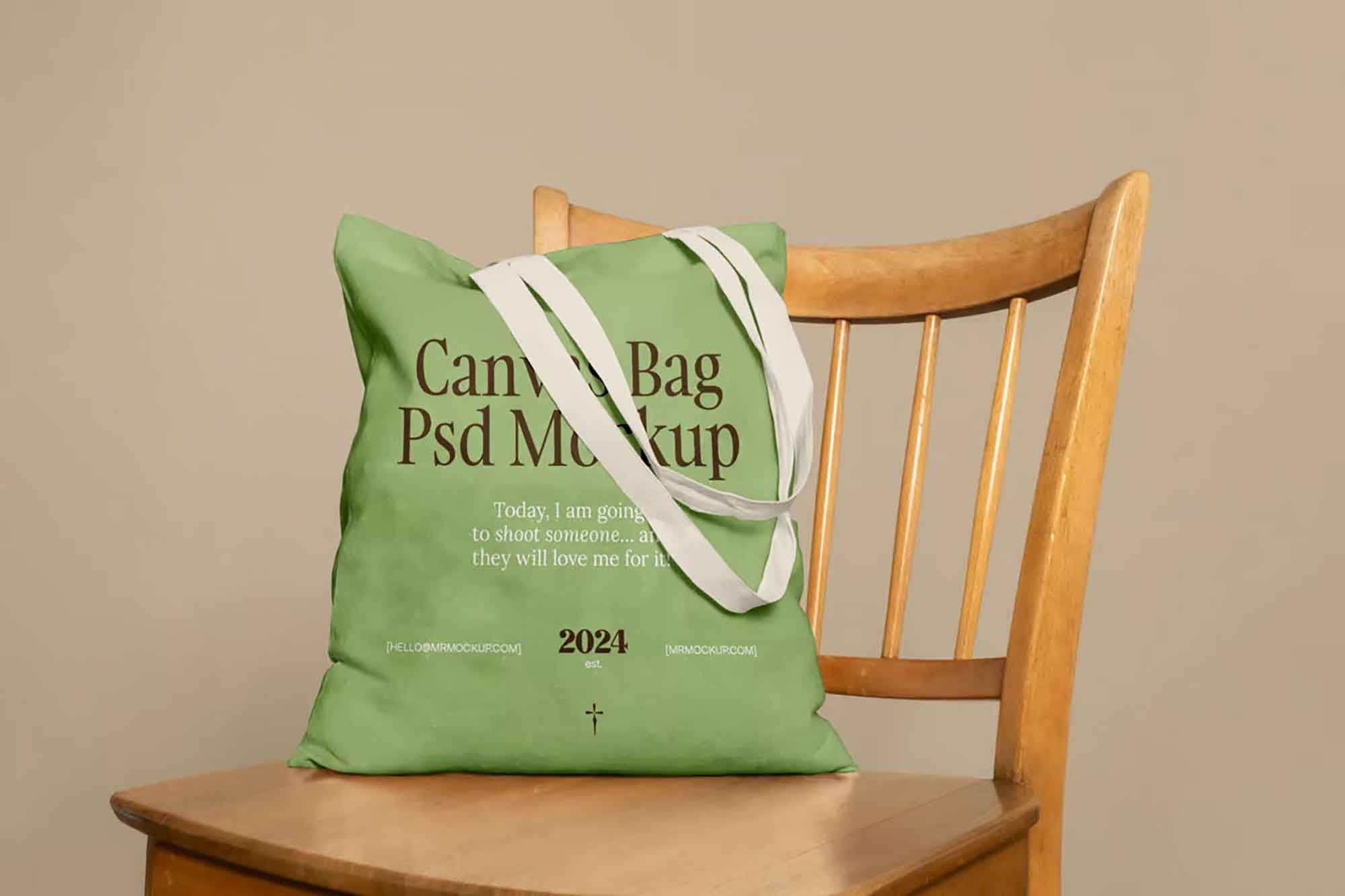 Canvas Bag on Chair Mockup