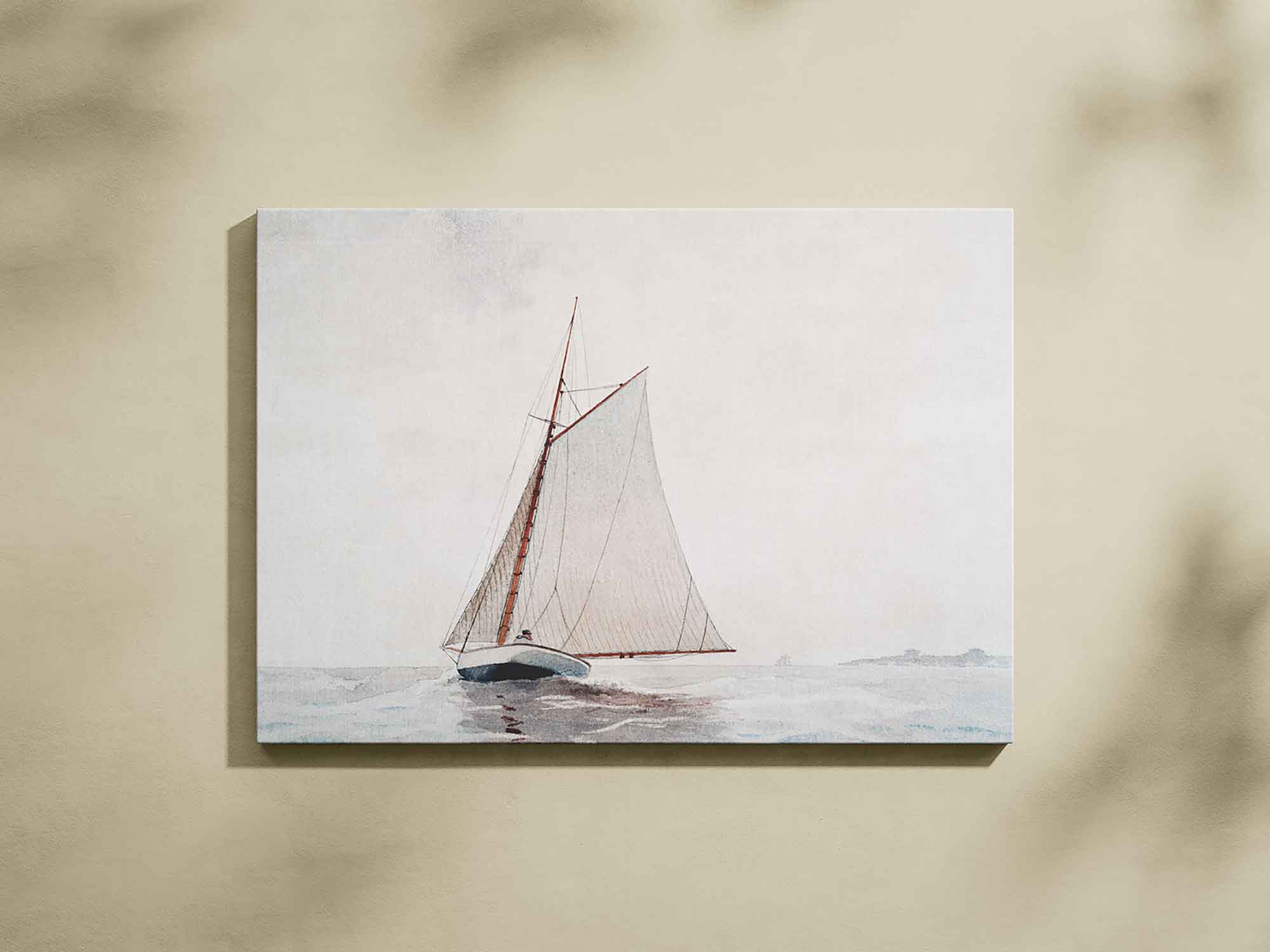 Canvas on Shaded Wall Mockup