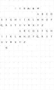 Mapa de caracteres da fonte Capitalis TypOasis