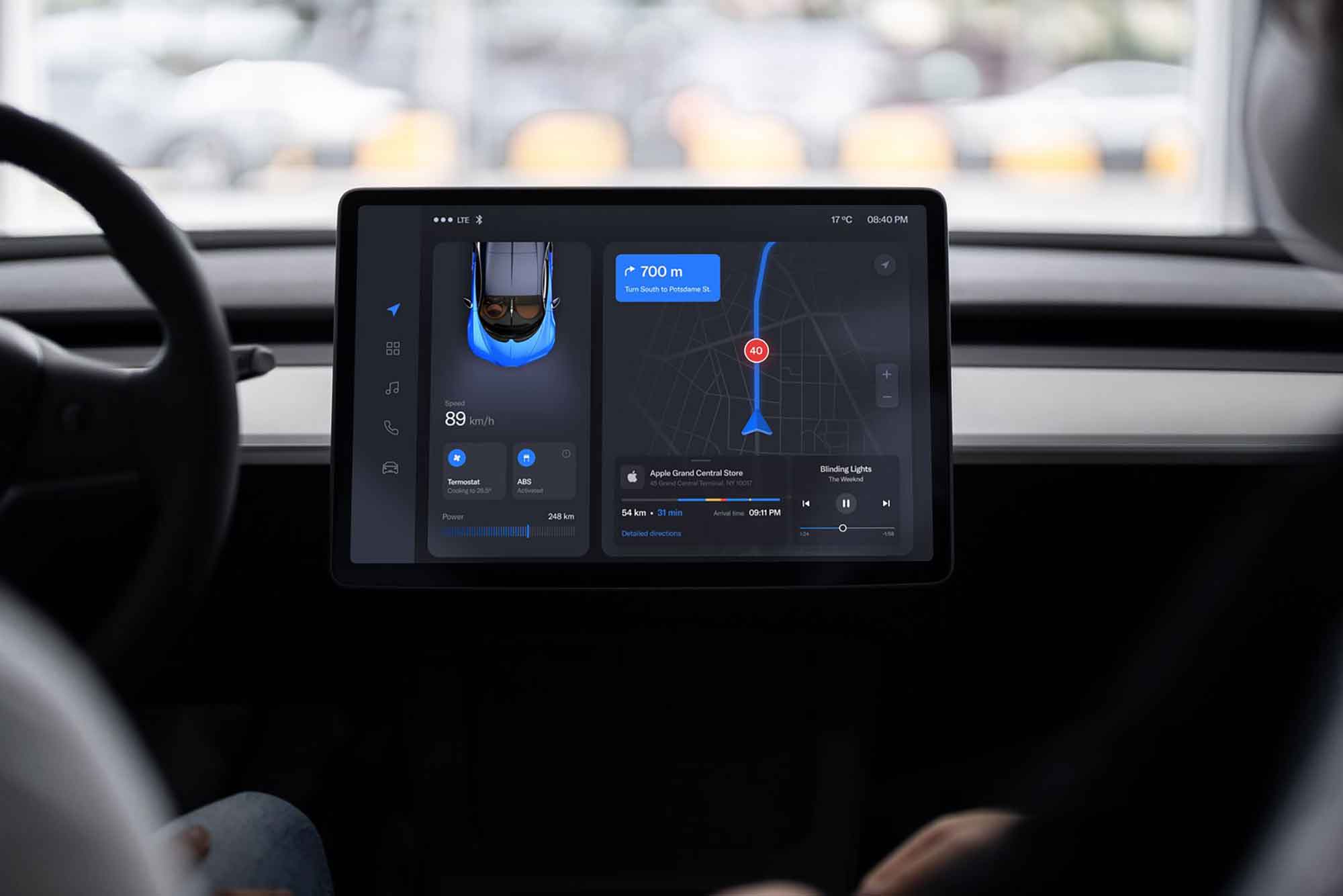 Car Monitor Screen Mockup