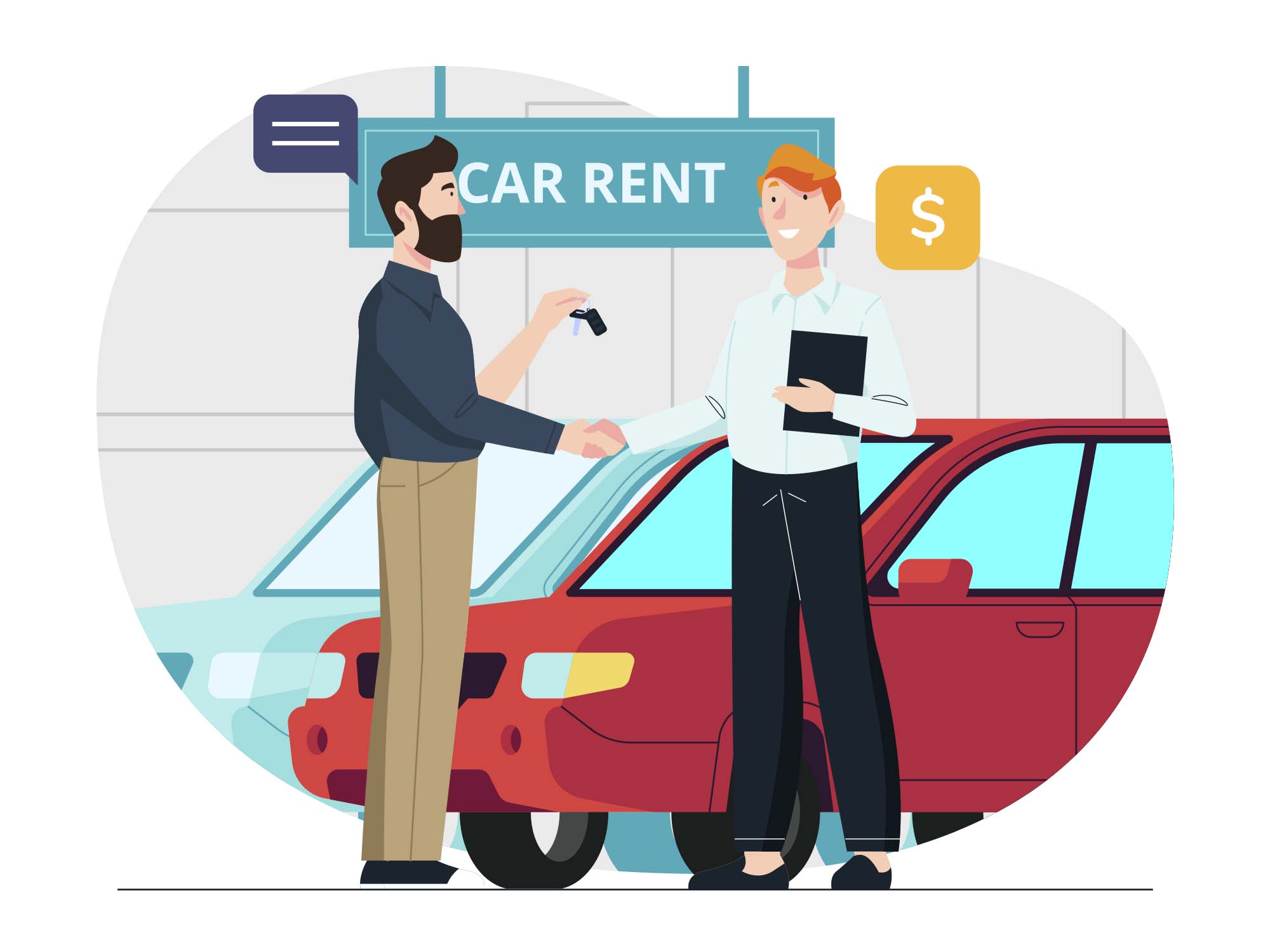 Car Rent Vector Illustration (AI)