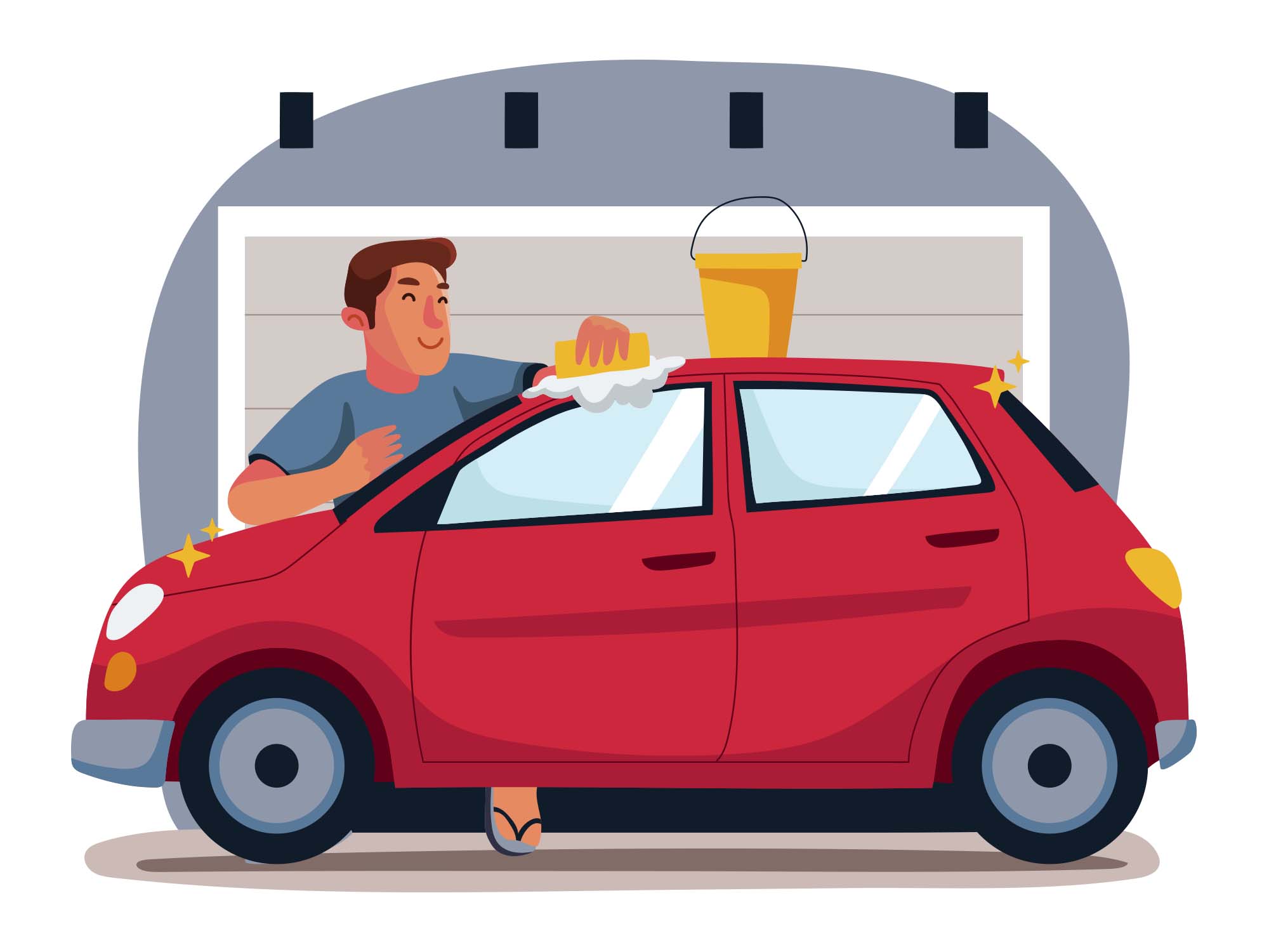 Car Wash Vector Illustration (AI)