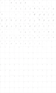 Mapa de caracteres da fonte Carbon Blade