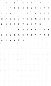 Mapa de caracteres da fonte CarbonType