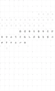 Mapa de caracteres da fonte Care Bears