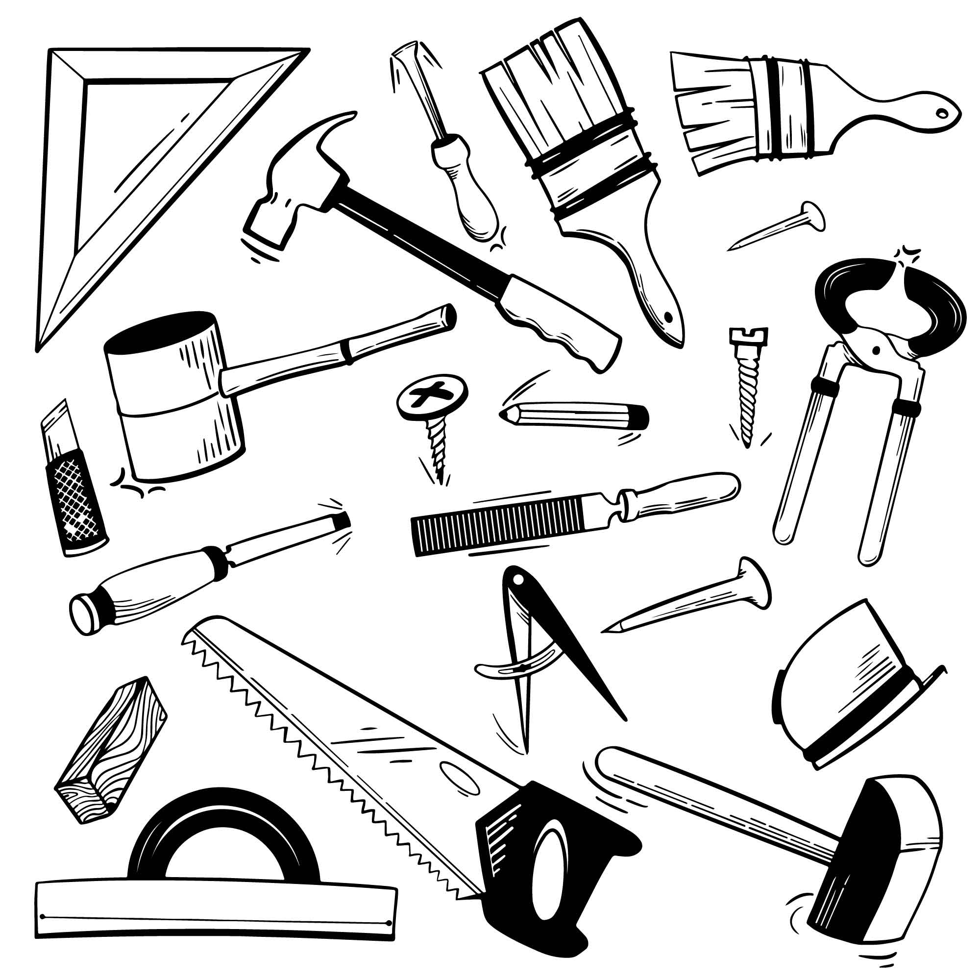 Carpentry Tools Illustrations