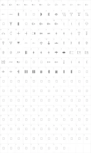 Mapa de caracteres da fonte Carr Electronic