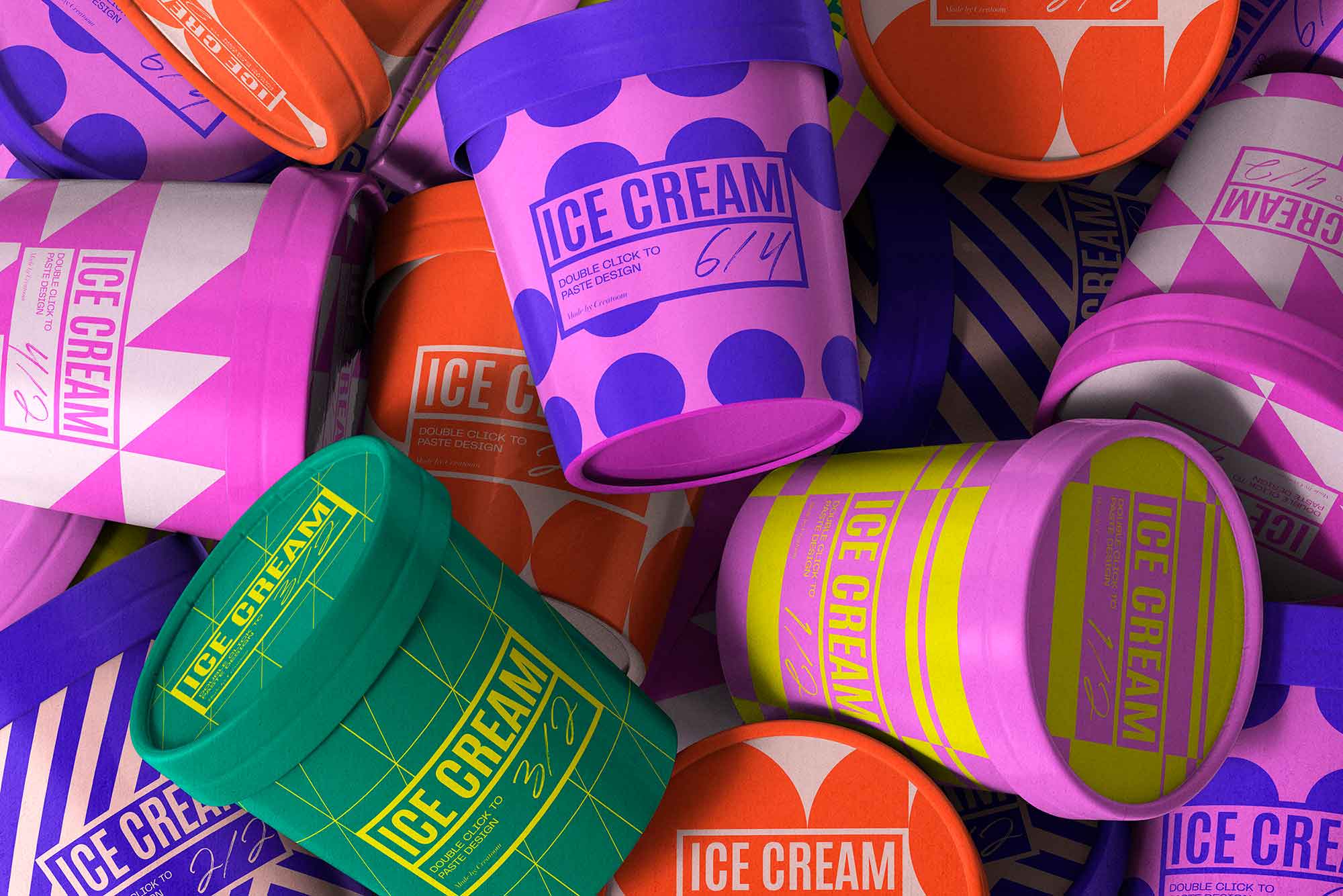 Carton Ice Cream Cup Mockup