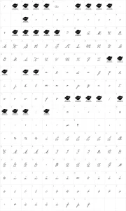 Mapa de caracteres da fonte Castro Script