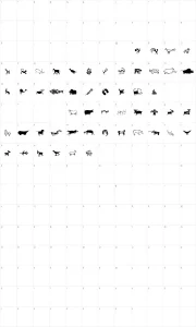 Mapa de caracteres da fonte Cave Writings