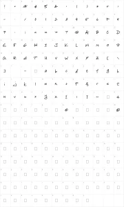 Mapa de caracteres da fonte Celebrate the Day