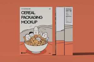 Cereal Box Packaging Mockup